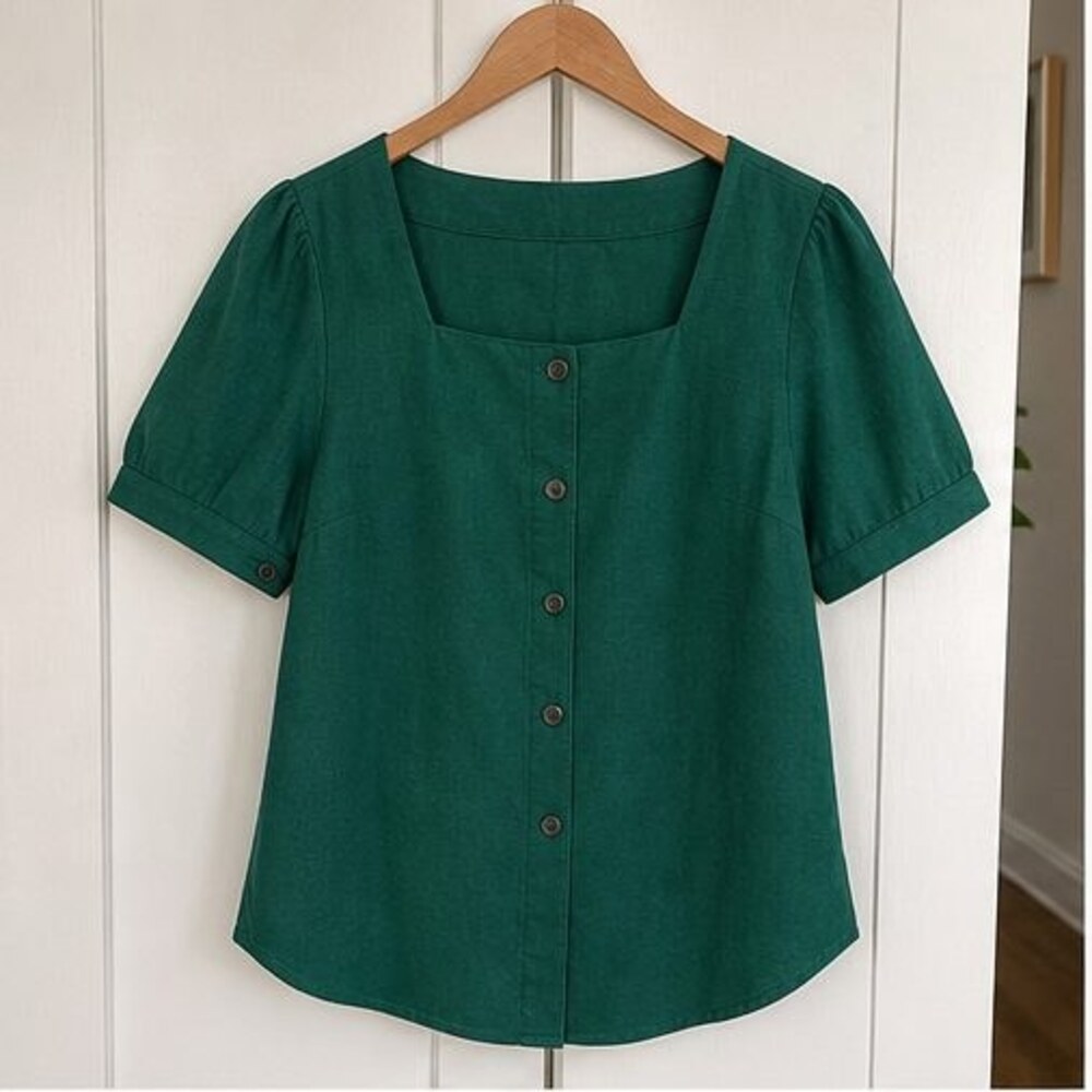 Emerald Puff Sleeve Top